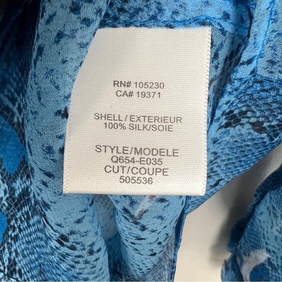 Equipment Snakeskin Signature Silk Sheer Blouse Parisian Blue - Picture 5 of 6